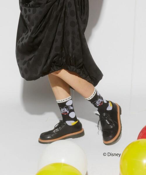 FRAPBOIS（フラボア）の「スコープソックス FRAPBOIS＜MICKEY MOUSEコレクション＞（ソックス/靴下・レディース・ブラック・FREE）」の3枚目の写真