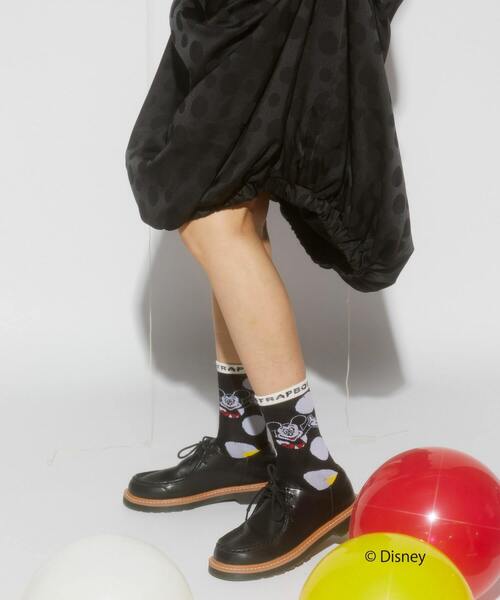 FRAPBOIS（フラボア）の「スコープソックス FRAPBOIS＜MICKEY MOUSEコレクション＞（ソックス/靴下・レディース・ブラック・FREE）」の5枚目の写真