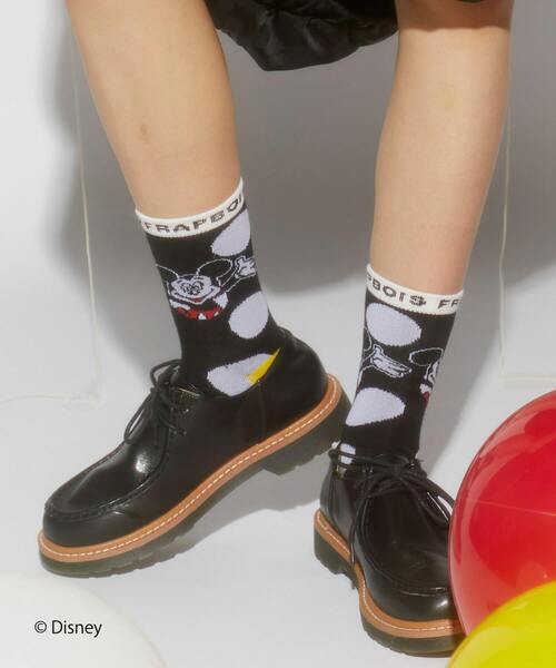 FRAPBOIS（フラボア）の「スコープソックス FRAPBOIS＜MICKEY MOUSEコレクション＞（ソックス/靴下・レディース・ブラック・FREE）」の7枚目の写真