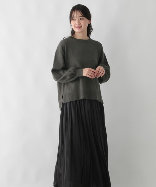 GLOBAL WORK Smile Seed Store(グローバルワーク スマイルシードストア)の「ナメラカニットプルオーバー*スカートセット/250672(ワンピース・レディース・ブルー/ベージュ/チャコール/杢グレー・MEDIUM/LARGE)」の11枚目の写真