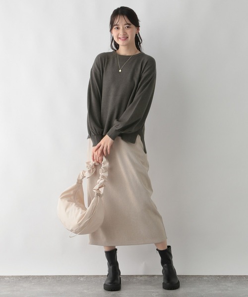 GLOBAL WORK Smile Seed Store(グローバルワーク スマイルシードストア)の「ナメラカニットプルオーバー*スカートセット/250672(ワンピース・レディース・ブルー/ベージュ/チャコール/杢グレー・MEDIUM/LARGE)」の13枚目の写真
