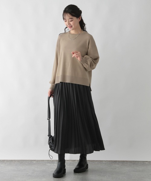 GLOBAL WORK Smile Seed Store(グローバルワーク スマイルシードストア)の「ナメラカニットプルオーバー*スカートセット/250672(ワンピース・レディース・ブルー/ベージュ/チャコール/杢グレー・MEDIUM/LARGE)」の15枚目の写真