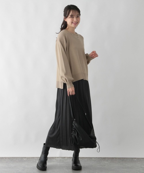 GLOBAL WORK Smile Seed Store(グローバルワーク スマイルシードストア)の「ナメラカニットプルオーバー*スカートセット/250672(ワンピース・レディース・ブルー/ベージュ/チャコール/杢グレー・MEDIUM/LARGE)」の16枚目の写真