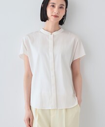 INDIVI | 【洗える／SETUP可能/UVケア/接触冷感/日本製】バンドカラー半袖ブラウス(シャツ/ブラウス)