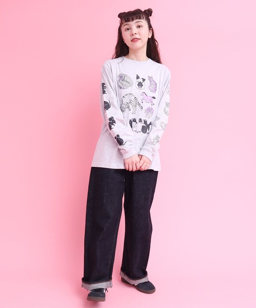 didizizi(ディディジジ)の「アーカイブキャラクターロンT(Tシャツ/カットソー・レディース・ベージュ/グレー・FREE)」の18枚目の写真