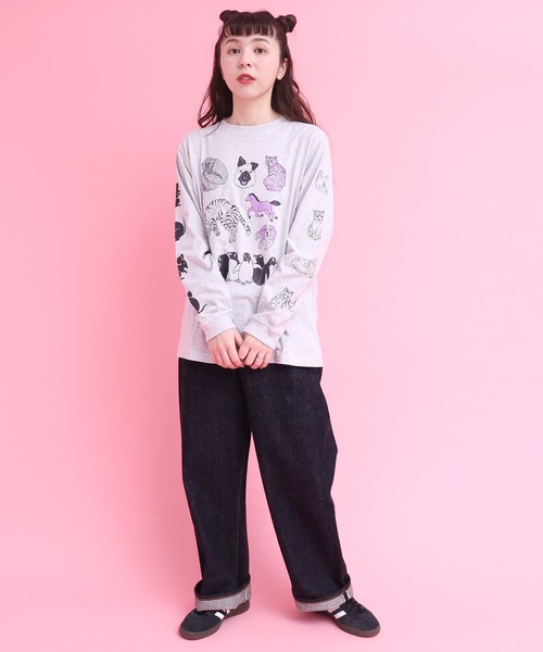 didizizi(ディディジジ)の「アーカイブキャラクターロンT(Tシャツ/カットソー・レディース・ベージュ/グレー・FREE)」の19枚目の写真
