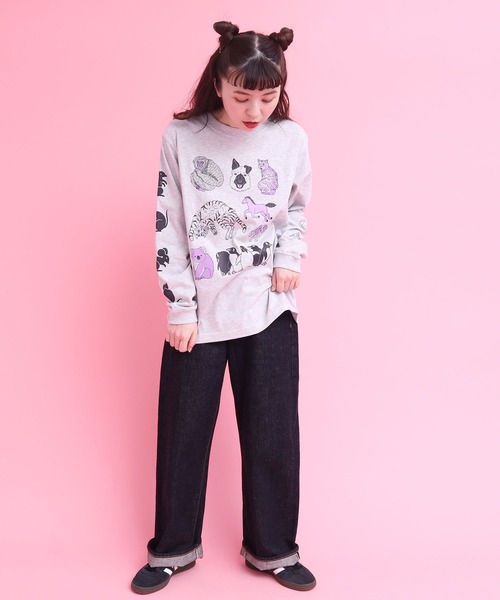 didizizi(ディディジジ)の「アーカイブキャラクターロンT(Tシャツ/カットソー・レディース・ベージュ/グレー・FREE)」の20枚目の写真