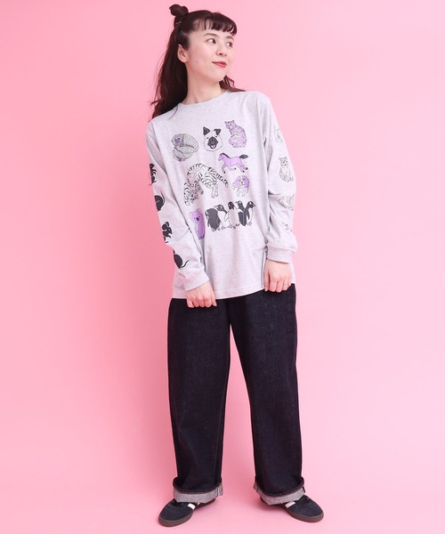 didizizi(ディディジジ)の「アーカイブキャラクターロンT(Tシャツ/カットソー・レディース・ベージュ/グレー・FREE)」の21枚目の写真