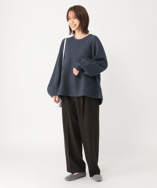 studio CLIP（スタディオクリップ）の「ブラウス見えぽこぽこプルオーバー《オケージョン2025》（Tシャツ/カットソー・レディース・オフホワイト/ネイビー・FREE）」の9枚目の写真