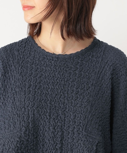 studio CLIP（スタディオクリップ）の「ブラウス見えぽこぽこプルオーバー《オケージョン2025》（Tシャツ/カットソー・レディース・オフホワイト/ネイビー・FREE）」の13枚目の写真