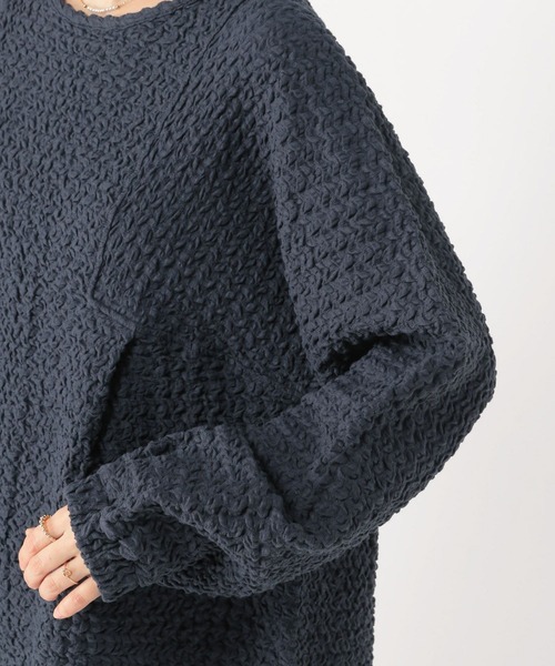 studio CLIP（スタディオクリップ）の「ブラウス見えぽこぽこプルオーバー《オケージョン2025》（Tシャツ/カットソー・レディース・オフホワイト/ネイビー・FREE）」の14枚目の写真