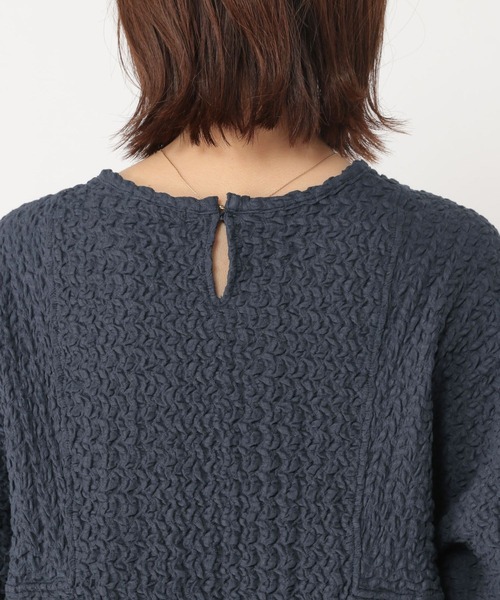 studio CLIP（スタディオクリップ）の「ブラウス見えぽこぽこプルオーバー《オケージョン2025》（Tシャツ/カットソー・レディース・オフホワイト/ネイビー・FREE）」の16枚目の写真