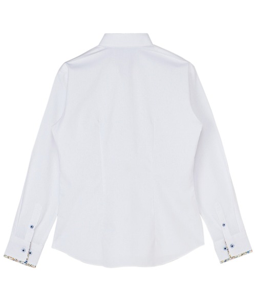 TOKYO SHIRTS(トウキョウシャツ)の「透け防止 形態安定ノーアイロン スキッパー 長袖ビジネスワイシャツ(ビジネスシャツ・レディース・ホワイト/ブルー・S/M/L/XL/LL)」の3枚目の写真