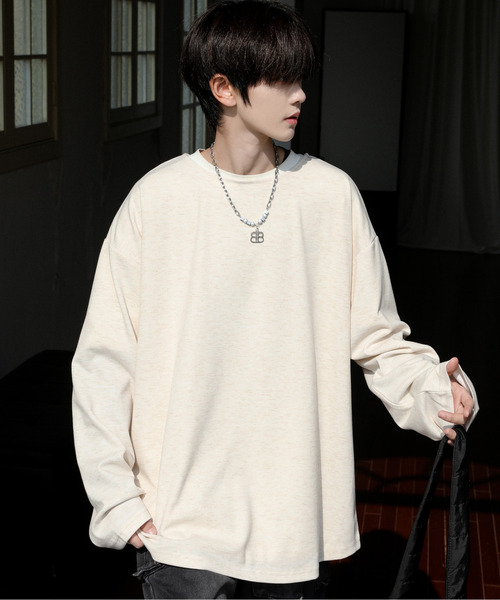 neos（ネオス）の「【neos】ルーズシルエット ボートネック スラブ ロングスリーブ Tシャツ（Tシャツ/カットソー・メンズ・ブラック/グレー/ベージュ・MEDIUM/LARGE）」の3枚目の写真