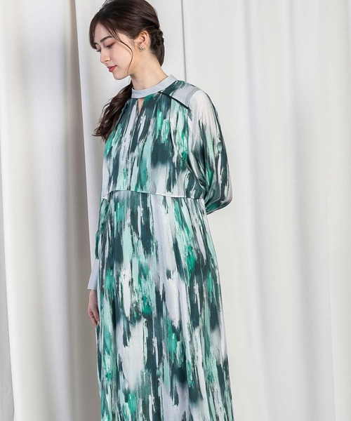 Anside(アンサイド)の「ブラッシュプリントレイヤード風ワンピース(ワンピース・レディース・イエロー/グリーン・M)」の19枚目の写真
