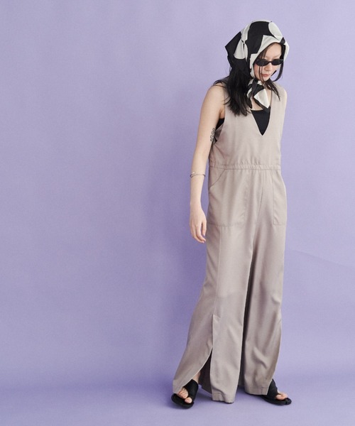 Solace（ソレイス）の「Vネックオールインワン（サロペット/オーバーオール・レディース・グレー/ブラック・FREE）」の14枚目の写真