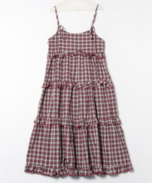 GORGE（ゴージ）の「柄ティアードワンピース（ワンピース・レディース・ピンク/ブラウン/レッド/アイボリー系・F）」の5枚目の写真