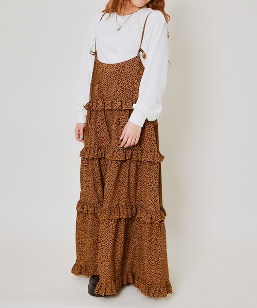 GORGE（ゴージ）の「柄ティアードワンピース（ワンピース・レディース・ピンク/ブラウン/レッド/アイボリー系・F）」の22枚目の写真