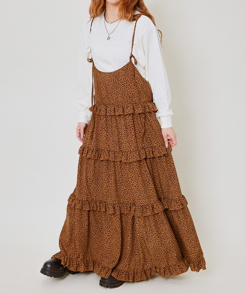 GORGE（ゴージ）の「柄ティアードワンピース（ワンピース・レディース・ピンク/ブラウン/レッド/アイボリー系・F）」の18枚目の写真