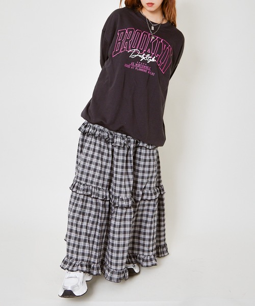 GORGE（ゴージ）の「柄ティアードワンピース（ワンピース・レディース・ピンク/ブラウン/レッド/アイボリー系・F）」の17枚目の写真