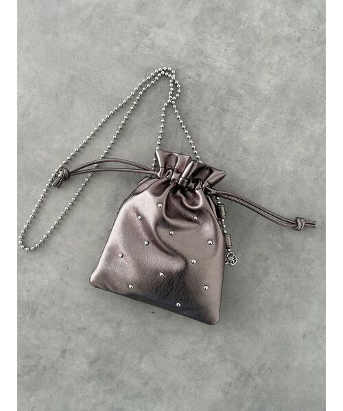 MURUA（ムルーア）の「チェーンショルダースタッズバッグ（ショルダーバッグ・レディース・ブラウン/ブラック/グレー・FREE）」の3枚目の写真