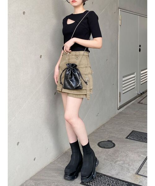 MURUA（ムルーア）の「チェーンショルダースタッズバッグ（ショルダーバッグ・レディース・ブラウン/ブラック/グレー・FREE）」の11枚目の写真