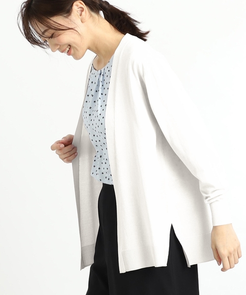 Reflect(リフレクト)の「【夏SALE/単品使いもできる】プリントブラウス着流しカーディガンニット(カーディガン/ボレロ・レディース・オフホワイト/ネイビー/ライトグレー・11/09)」の5枚目の写真