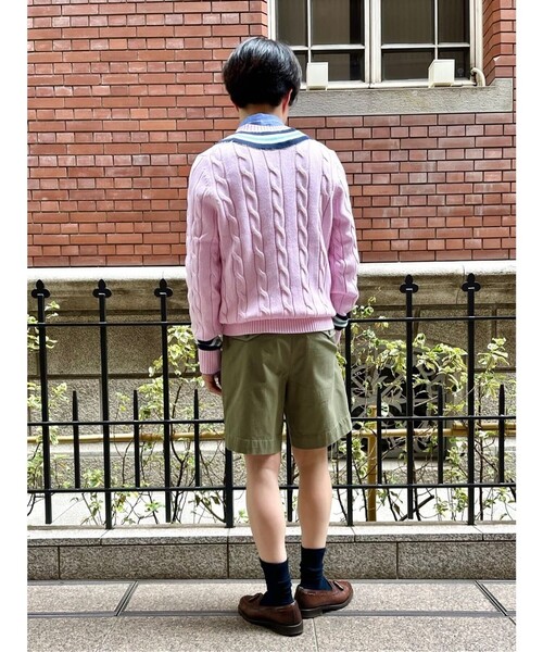 BROOKS BROTHERS（ブルックスブラザーズ）の「コットン ケーブル Vネックテニスセーター（ニット/セーター・メンズ・ライトブルー/ピンク・SMALL/LARGE/MEDIUM/X-LARGE/X-SMALL）」の9枚目の写真