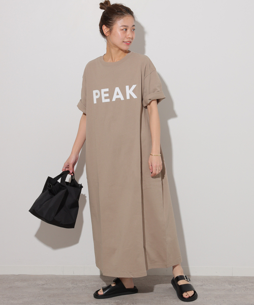 Snow Peak(スノーピーク)の「《追加》別注【Snow Peak/スノーピーク】Tシャツワンピース(ワンピース・レディース・ブラック/ベージュ・FREE)」の2枚目の写真
