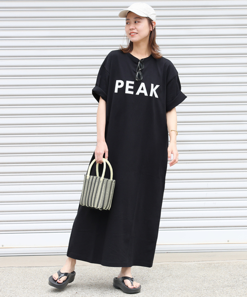 Snow Peak(スノーピーク)の「《追加》別注【Snow Peak/スノーピーク】Tシャツワンピース(ワンピース・レディース・ブラック/ベージュ・FREE)」の3枚目の写真