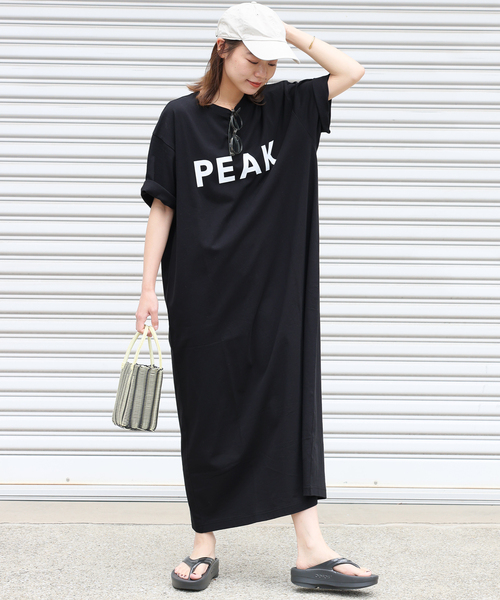 Snow Peak(スノーピーク)の「《追加》別注【Snow Peak/スノーピーク】Tシャツワンピース(ワンピース・レディース・ブラック/ベージュ・FREE)」の4枚目の写真