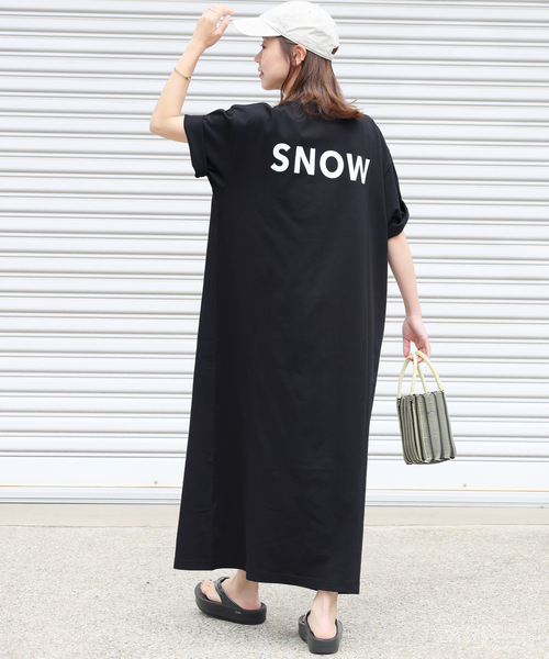 Snow Peak(スノーピーク)の「《追加》別注【Snow Peak/スノーピーク】Tシャツワンピース(ワンピース・レディース・ブラック/ベージュ・FREE)」の6枚目の写真