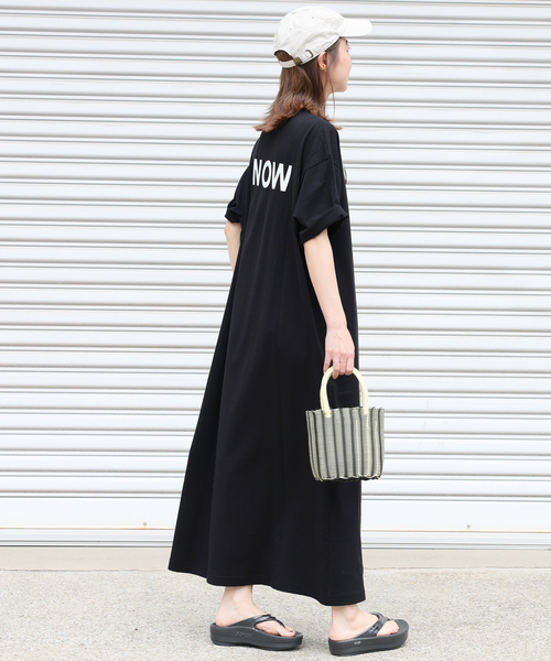 Snow Peak(スノーピーク)の「《追加》別注【Snow Peak/スノーピーク】Tシャツワンピース(ワンピース・レディース・ブラック/ベージュ・FREE)」の7枚目の写真