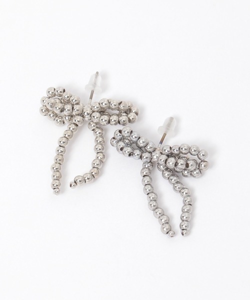niko and...（ニコアンド）の「ビーズリボンピアス（ピアス（両耳用）・レディース・ブラック/グレー/ホワイト・0）」の6枚目の写真