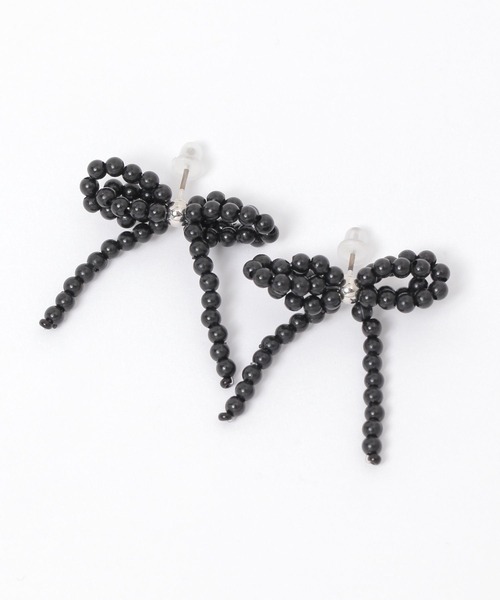 niko and...（ニコアンド）の「ビーズリボンピアス（ピアス（両耳用）・レディース・ブラック/グレー/ホワイト・0）」の7枚目の写真
