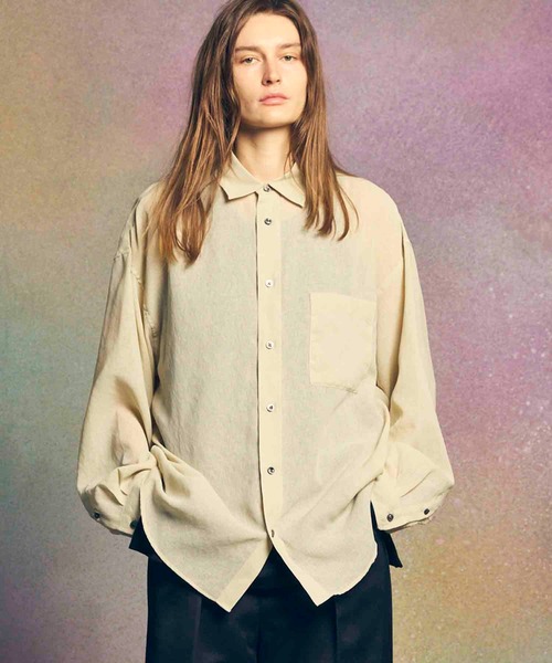 MAISON SPECIAL(メゾンスペシャル)の「《UNISEX》【LIMITED EDITION】Prime-Over Regular Collar Shirt/プライムオーバーレギュラーカラーシャツ【MAISON SPECIAL/メゾンスペシャル】(シャツ/ブラウス・メンズ・アイボリー/その他4/その他5/ピンクベージュ/その他7/その他8/その他9/その他6/その他1/その他2/ダークブラック/キナリ/グレイッシュベージュ/ベージュ/パープル/ダークブラウン/その他3/ブラック/グレー/オフホワイト/サックスブルー/ホワイト・1/2)」の13枚目の写真