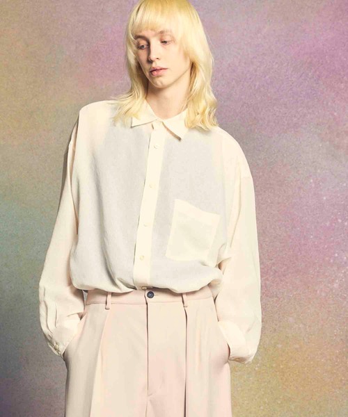 MAISON SPECIAL(メゾンスペシャル)の「《UNISEX》【LIMITED EDITION】Prime-Over Regular Collar Shirt/プライムオーバーレギュラーカラーシャツ【MAISON SPECIAL/メゾンスペシャル】(シャツ/ブラウス・メンズ・アイボリー/その他4/その他5/ピンクベージュ/その他7/その他8/その他9/その他6/その他1/その他2/ダークブラック/キナリ/グレイッシュベージュ/ベージュ/パープル/ダークブラウン/その他3/ブラック/グレー/オフホワイト/サックスブルー/ホワイト・1/2)」の2枚目の写真