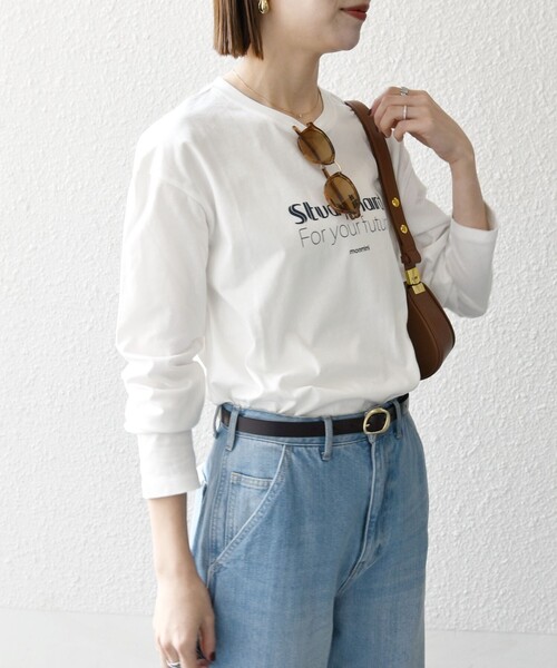 monmimi（モンミミ）の「【SHIPS any別注】MONMIMI:〈洗濯機可能〉ロゴ プリント ロンTEE 25SS（Tシャツ/カットソー・レディース・イエロー/ピンク/ホワイト・ONE SIZE）」の8枚目の写真