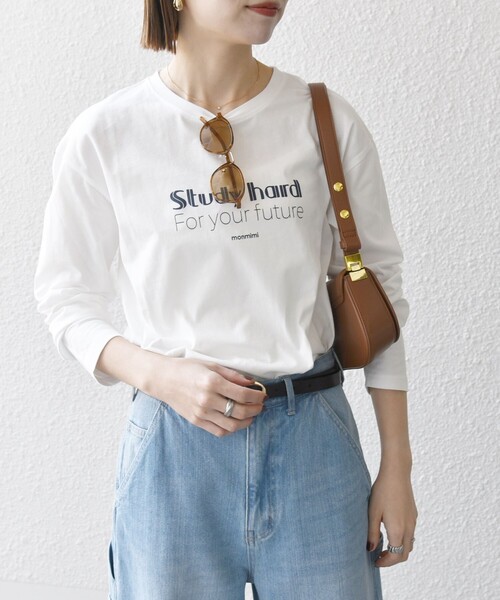 monmimi（モンミミ）の「【SHIPS any別注】MONMIMI:〈洗濯機可能〉ロゴ プリント ロンTEE 25SS（Tシャツ/カットソー・レディース・イエロー/ピンク/ホワイト・ONE SIZE）」の11枚目の写真