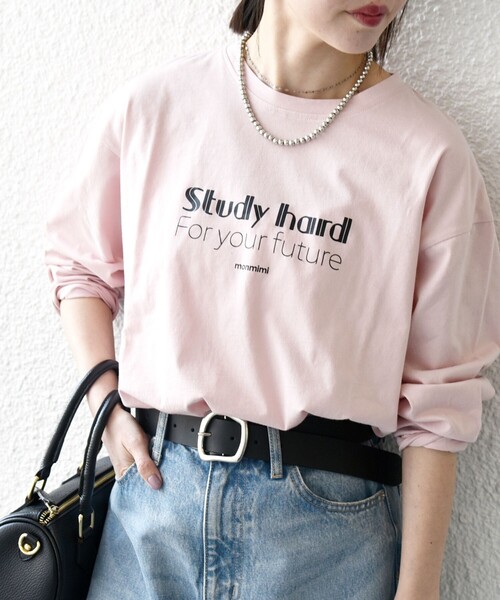 monmimi（モンミミ）の「【SHIPS any別注】MONMIMI:〈洗濯機可能〉ロゴ プリント ロンTEE 25SS（Tシャツ/カットソー・レディース・イエロー/ピンク/ホワイト・ONE SIZE）」の14枚目の写真