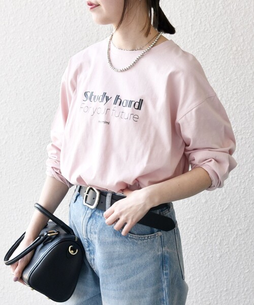 monmimi（モンミミ）の「【SHIPS any別注】MONMIMI:〈洗濯機可能〉ロゴ プリント ロンTEE 25SS（Tシャツ/カットソー・レディース・イエロー/ピンク/ホワイト・ONE SIZE）」の18枚目の写真