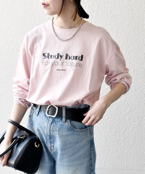 monmimi（モンミミ）の「【SHIPS any別注】MONMIMI:〈洗濯機可能〉ロゴ プリント ロンTEE 25SS（Tシャツ/カットソー・レディース・イエロー/ピンク/ホワイト・ONE SIZE）」の19枚目の写真