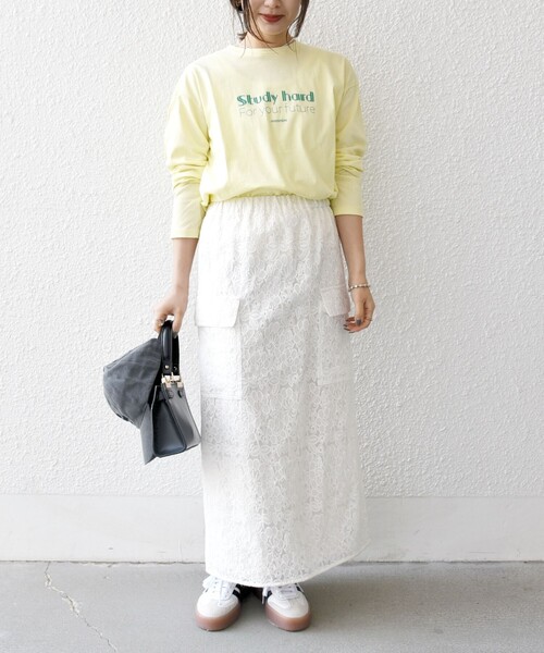 monmimi（モンミミ）の「【SHIPS any別注】MONMIMI:〈洗濯機可能〉ロゴ プリント ロンTEE 25SS（Tシャツ/カットソー・レディース・イエロー/ピンク/ホワイト・ONE SIZE）」の20枚目の写真