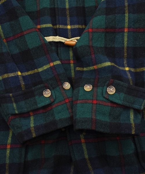 TOMMY HILFIGER（トミーヒルフィガー）の「【ヴィンテージ古着】90’s TOMMY HILFIGER チェック柄 ダッフルコート（ダッフルコート・メンズ・グリーン・LARGE）」の7枚目の写真