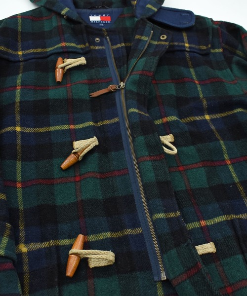 TOMMY HILFIGER（トミーヒルフィガー）の「【ヴィンテージ古着】90’s TOMMY HILFIGER チェック柄 ダッフルコート（ダッフルコート・メンズ・グリーン・LARGE）」の6枚目の写真