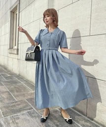 an another angelus | タイル風エンボス柄ワンピース(ワンピース)