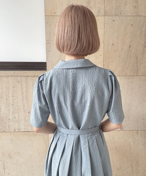 an another angelus（アンアナザーアンジェラス）の「【大人気リピート生産決定！】タイル風エンボス柄ワンピース【新色追加！】【1枚で快適】（ワンピース・レディース・アイボリー/ライトブルー/サックスブルー・FREE）」の17枚目の写真