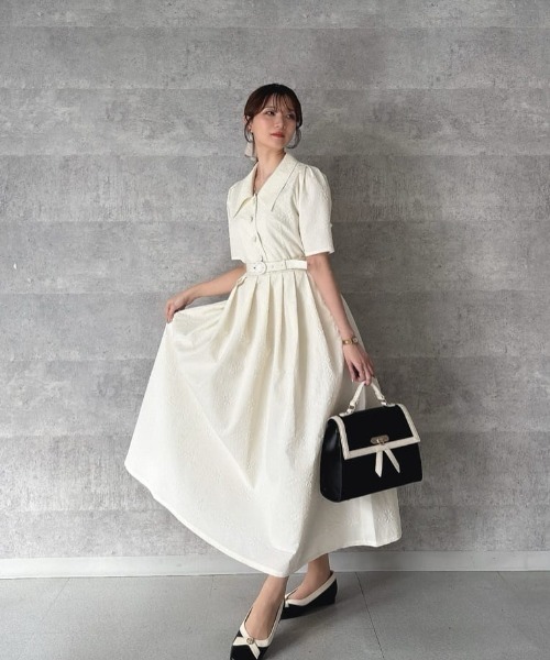 an another angelus（アンアナザーアンジェラス）の「【大人気リピート生産決定！】タイル風エンボス柄ワンピース【新色追加！】【1枚で快適】（ワンピース・レディース・アイボリー/ライトブルー/サックスブルー・FREE）」の22枚目の写真