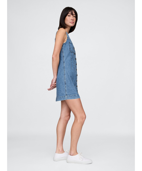 GAP(ギャップ)の「Vネック デニム ミニワンピース(ワンピース・レディース・ライトインディゴブルー・XS/S/XXS/M/L)」の3枚目の写真