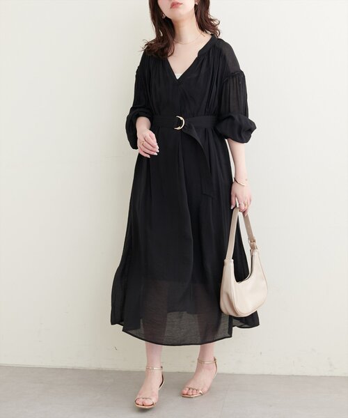 natural couture(ナチュラルクチュール)の「ハシゴレース使いたっぷりギャザーワンピース(ワンピース・レディース・ブラック/オフホワイト/ピンク/グリーン・FREE)」の1枚目の写真